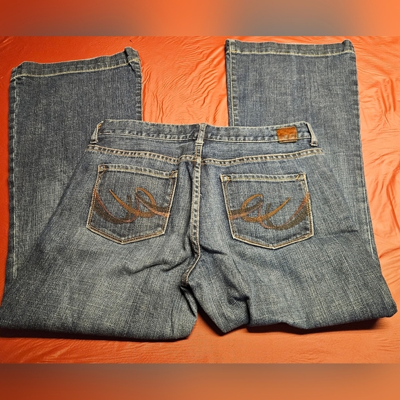 X2 Quality Denim Eva Full Leg Flare Low Rise sz10 E.U.C. - Picture 2 of 10